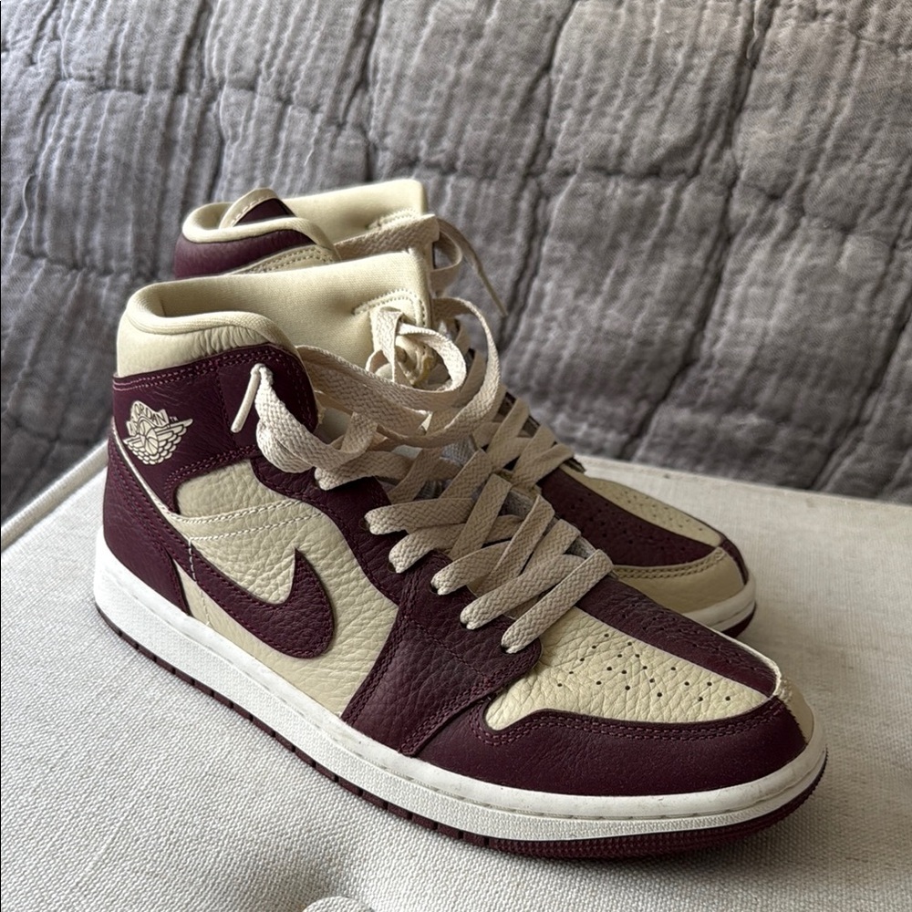 Nike air Jordan Athletic Shoes - Maroon and Cream